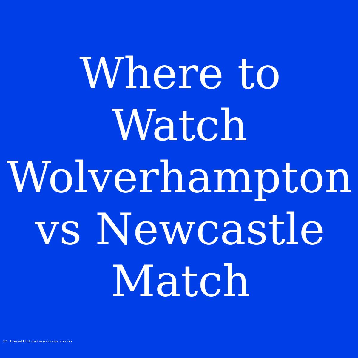 Where To Watch Wolverhampton Vs Newcastle Match