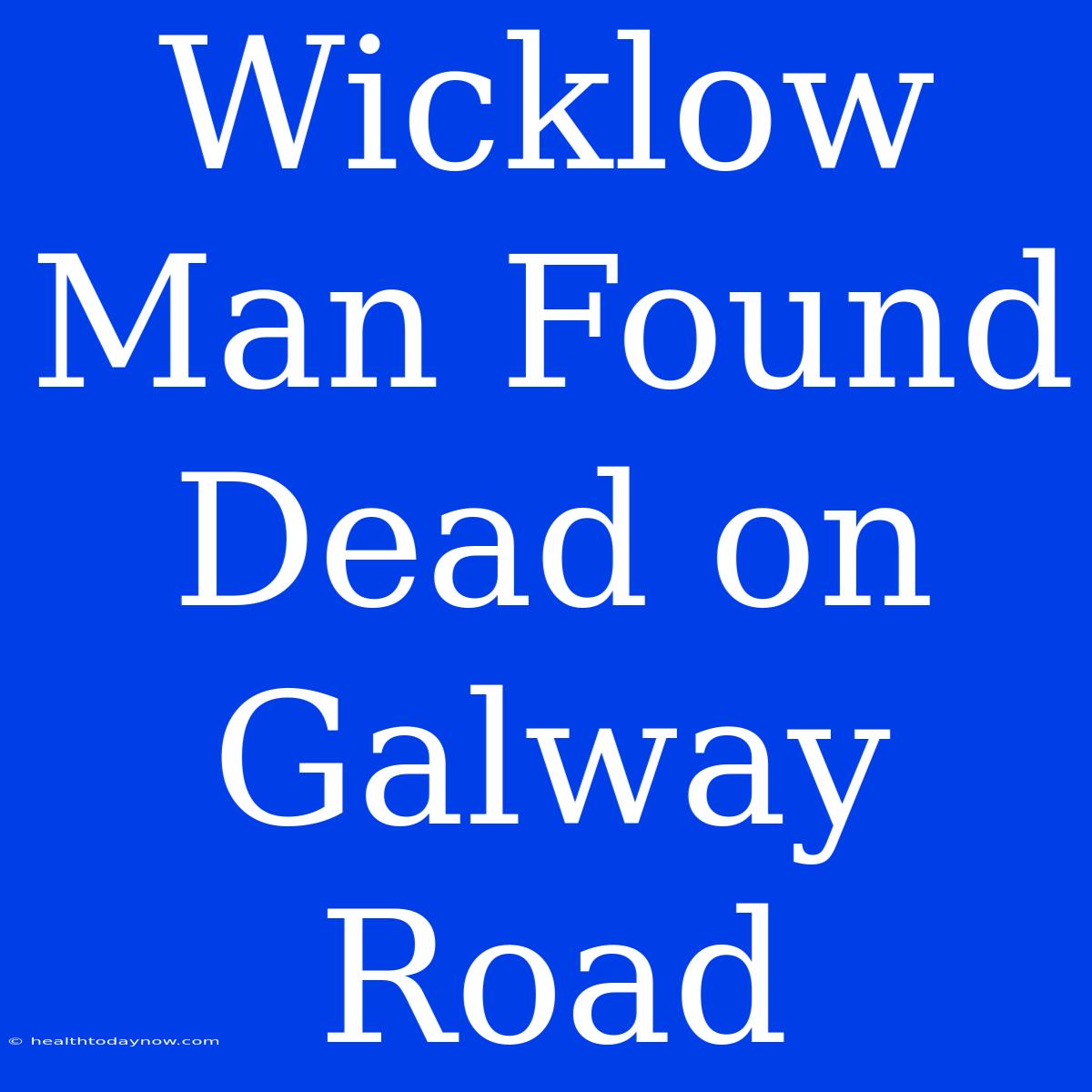 Wicklow Man Found Dead On Galway Road