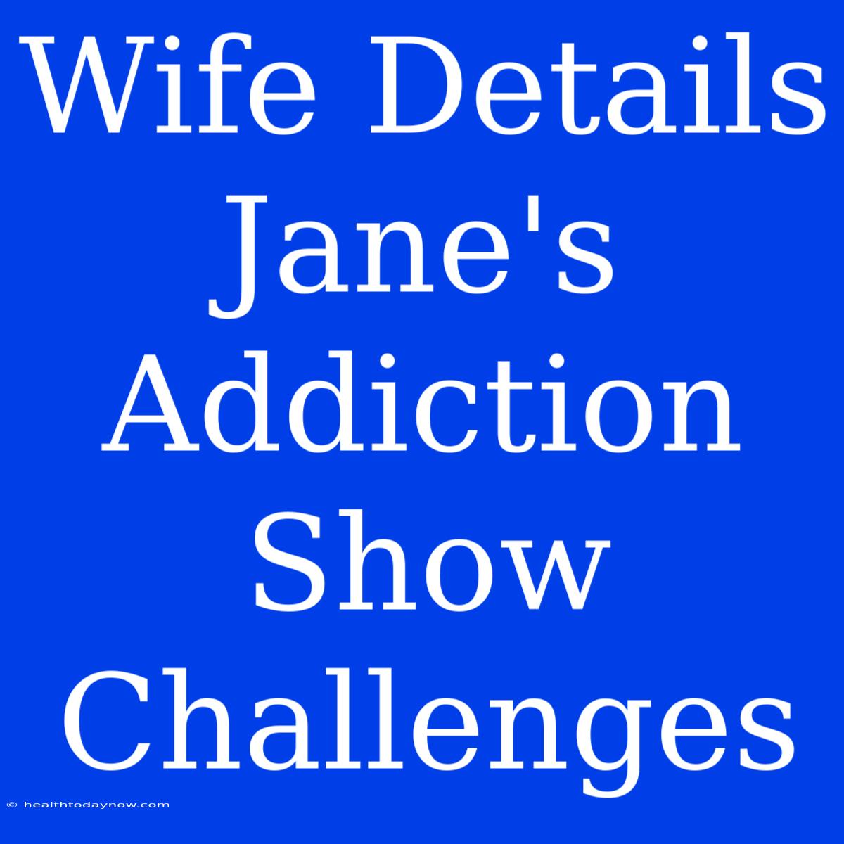 Wife Details Jane's Addiction Show Challenges