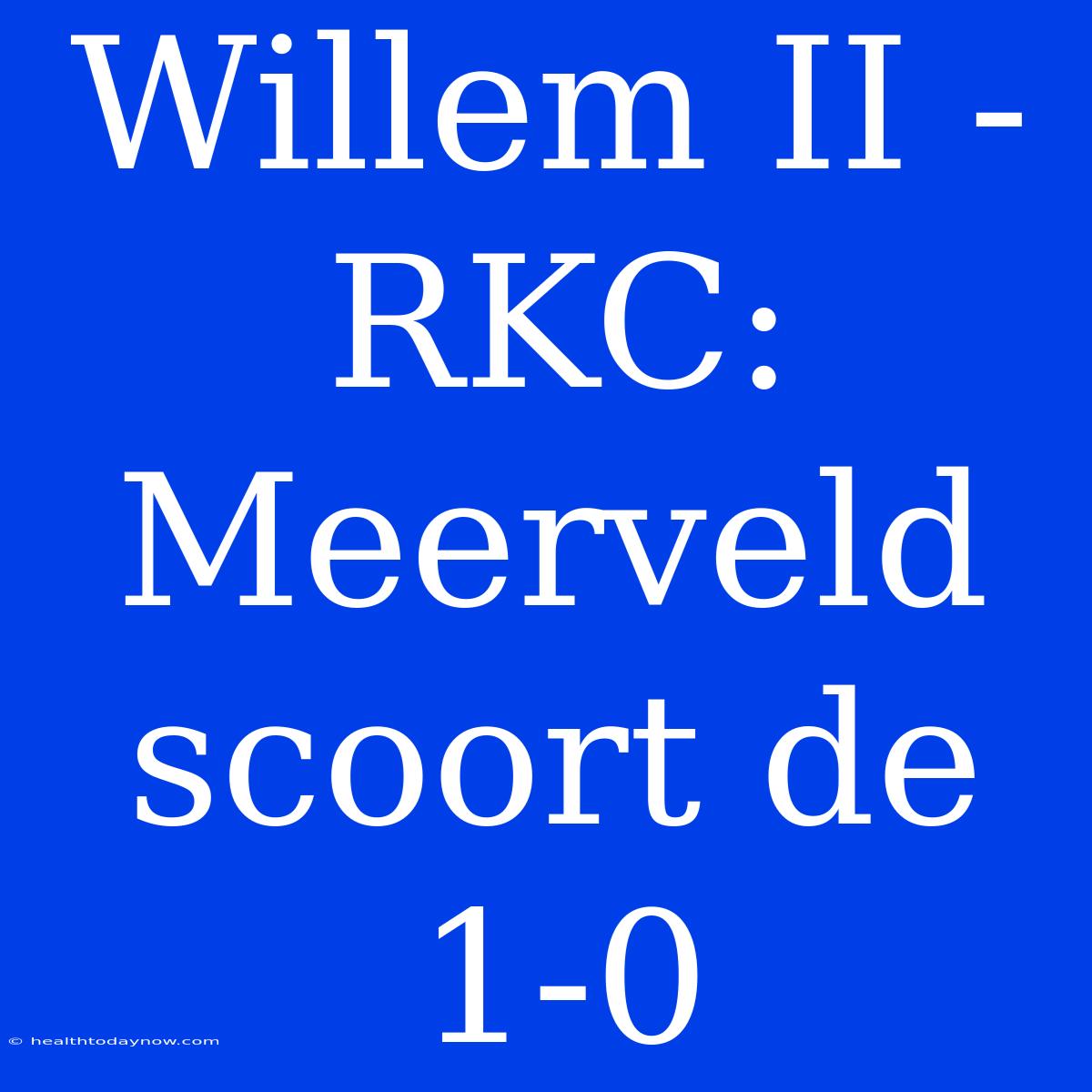 Willem II - RKC: Meerveld Scoort De 1-0