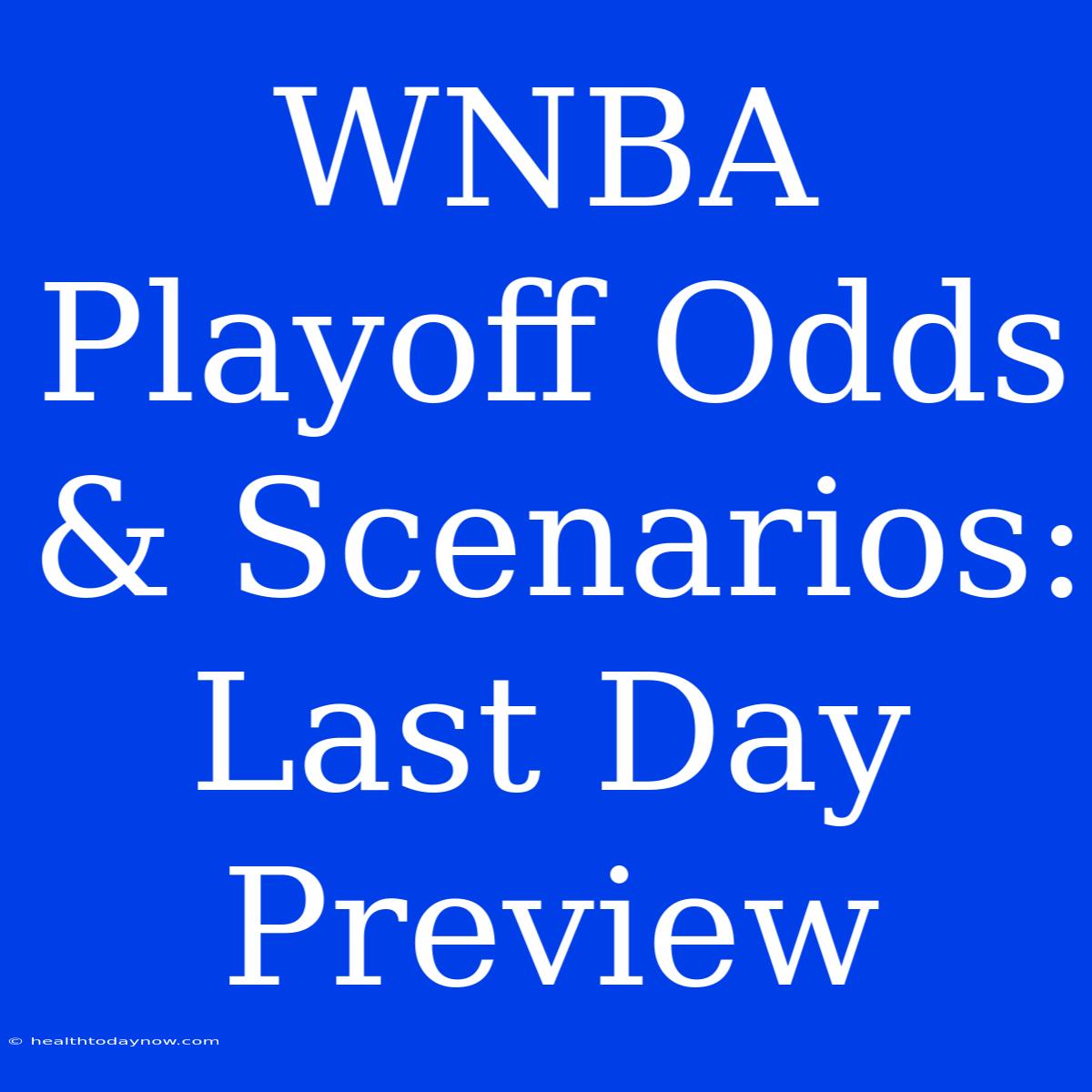 WNBA Playoff Odds & Scenarios: Last Day Preview