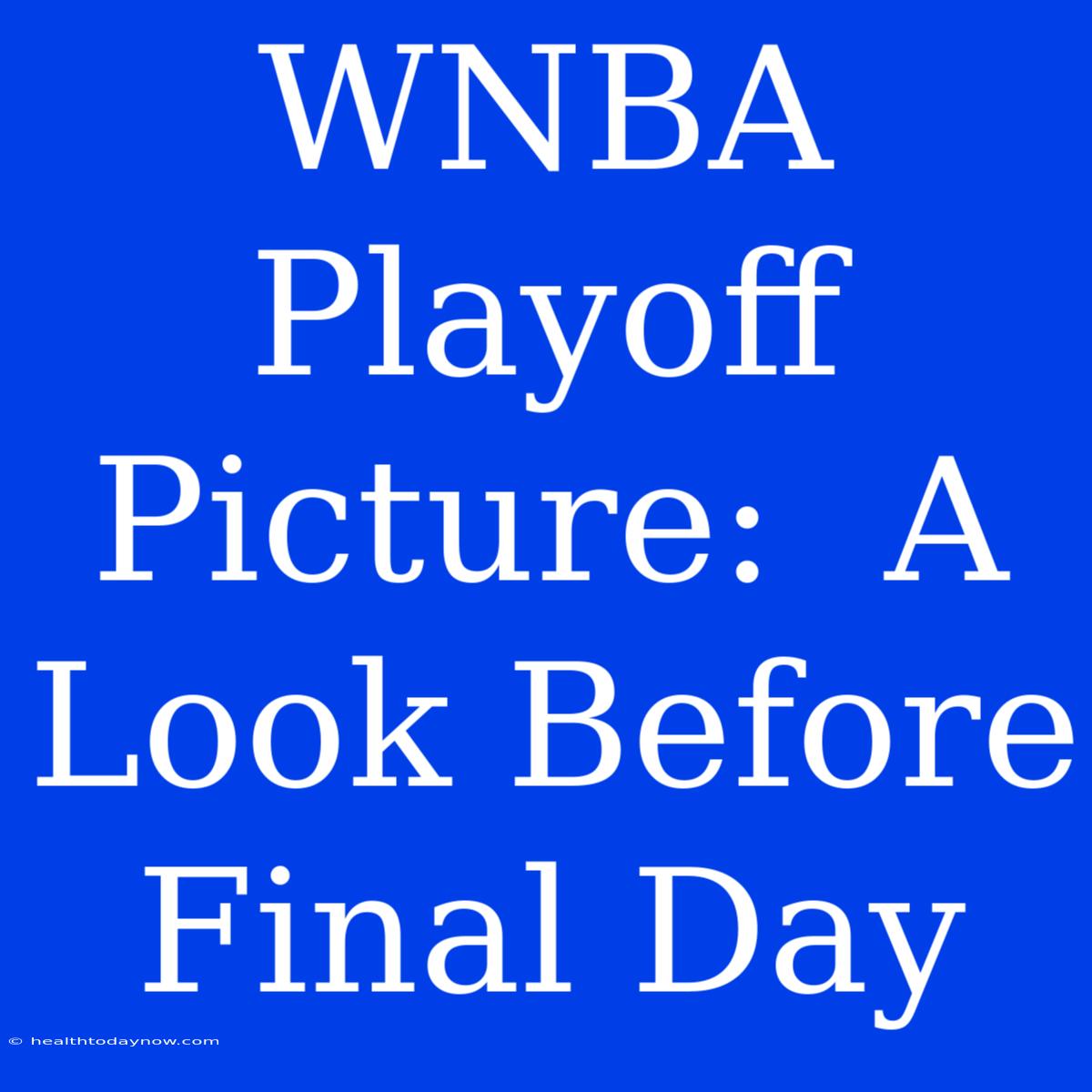 WNBA Playoff Picture:  A Look Before Final Day