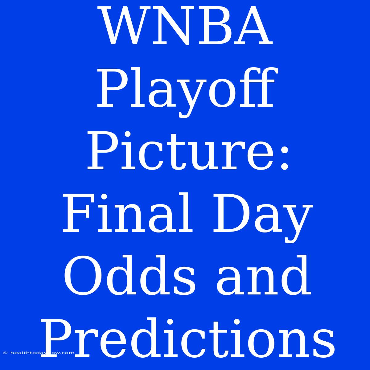 WNBA Playoff Picture: Final Day Odds And Predictions