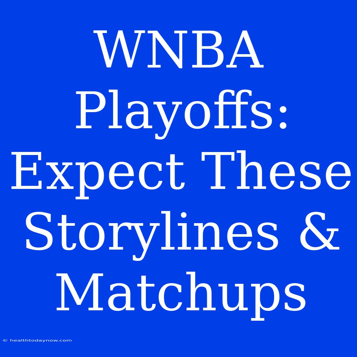 WNBA Playoffs:  Expect These  Storylines & Matchups