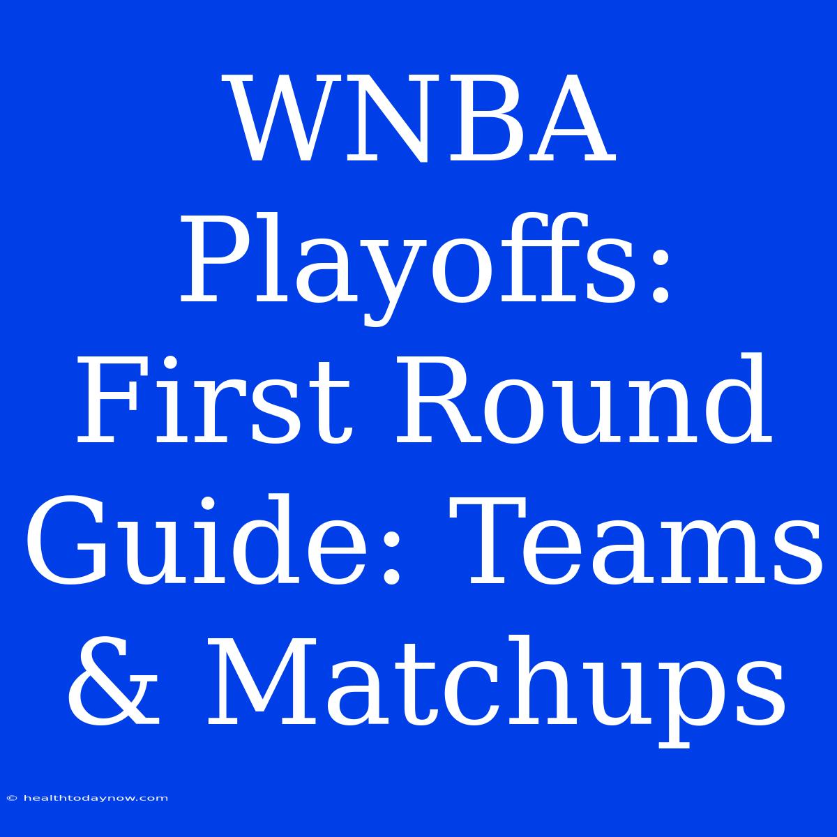 WNBA Playoffs: First Round Guide: Teams & Matchups