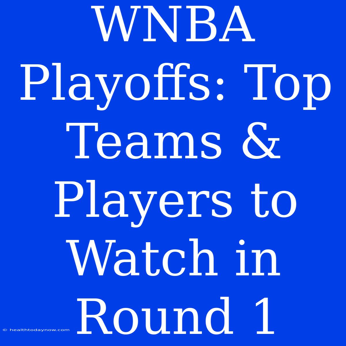 WNBA Playoffs: Top Teams & Players To Watch In Round 1