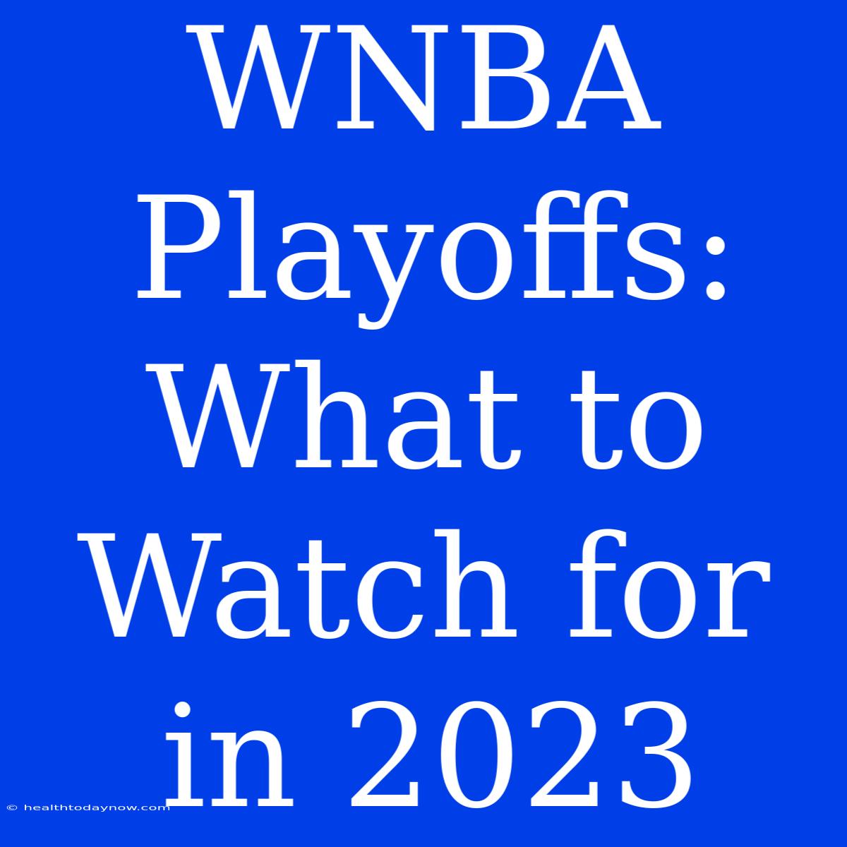 WNBA Playoffs: What To Watch For In 2023