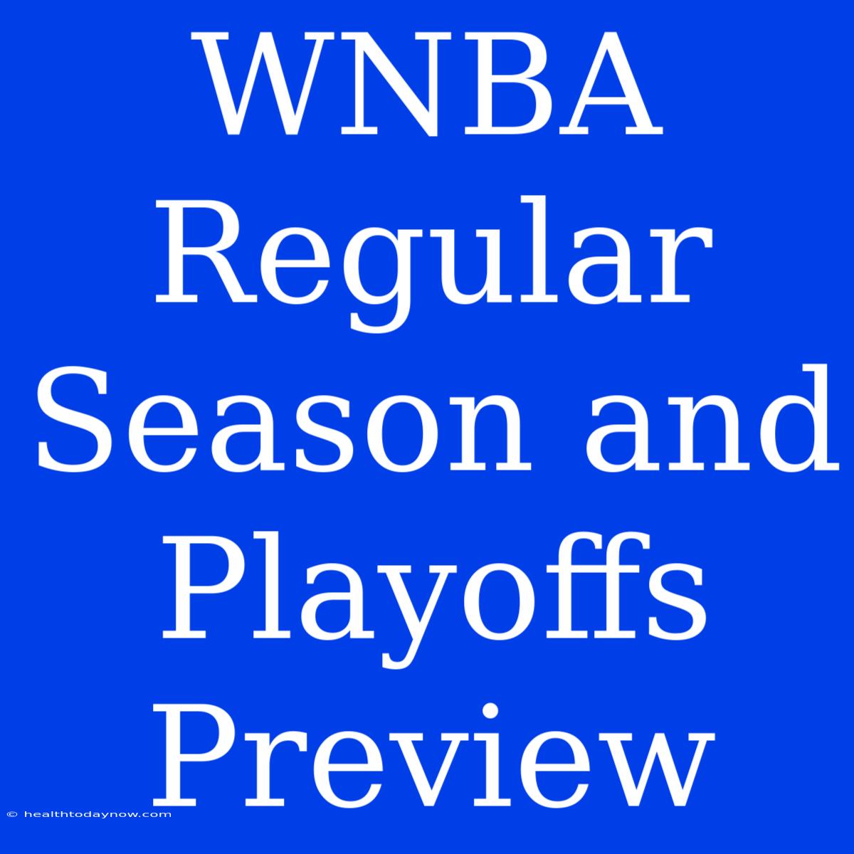 WNBA Regular Season And Playoffs Preview 