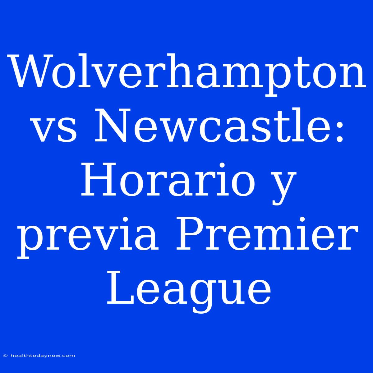 Wolverhampton Vs Newcastle: Horario Y Previa Premier League