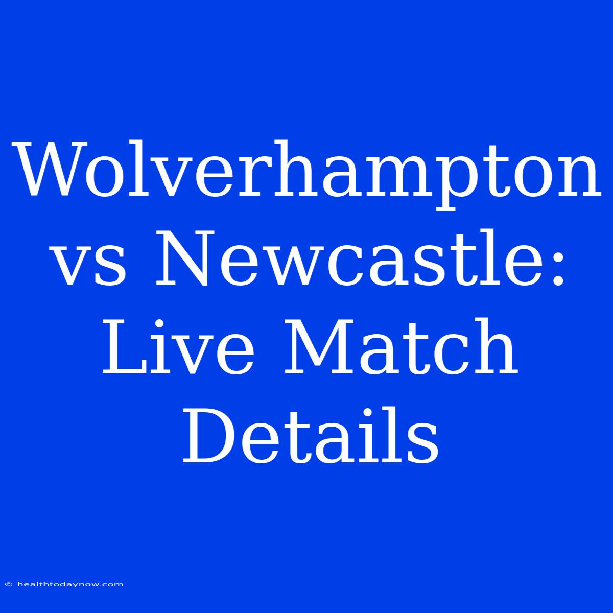 Wolverhampton Vs Newcastle: Live Match Details