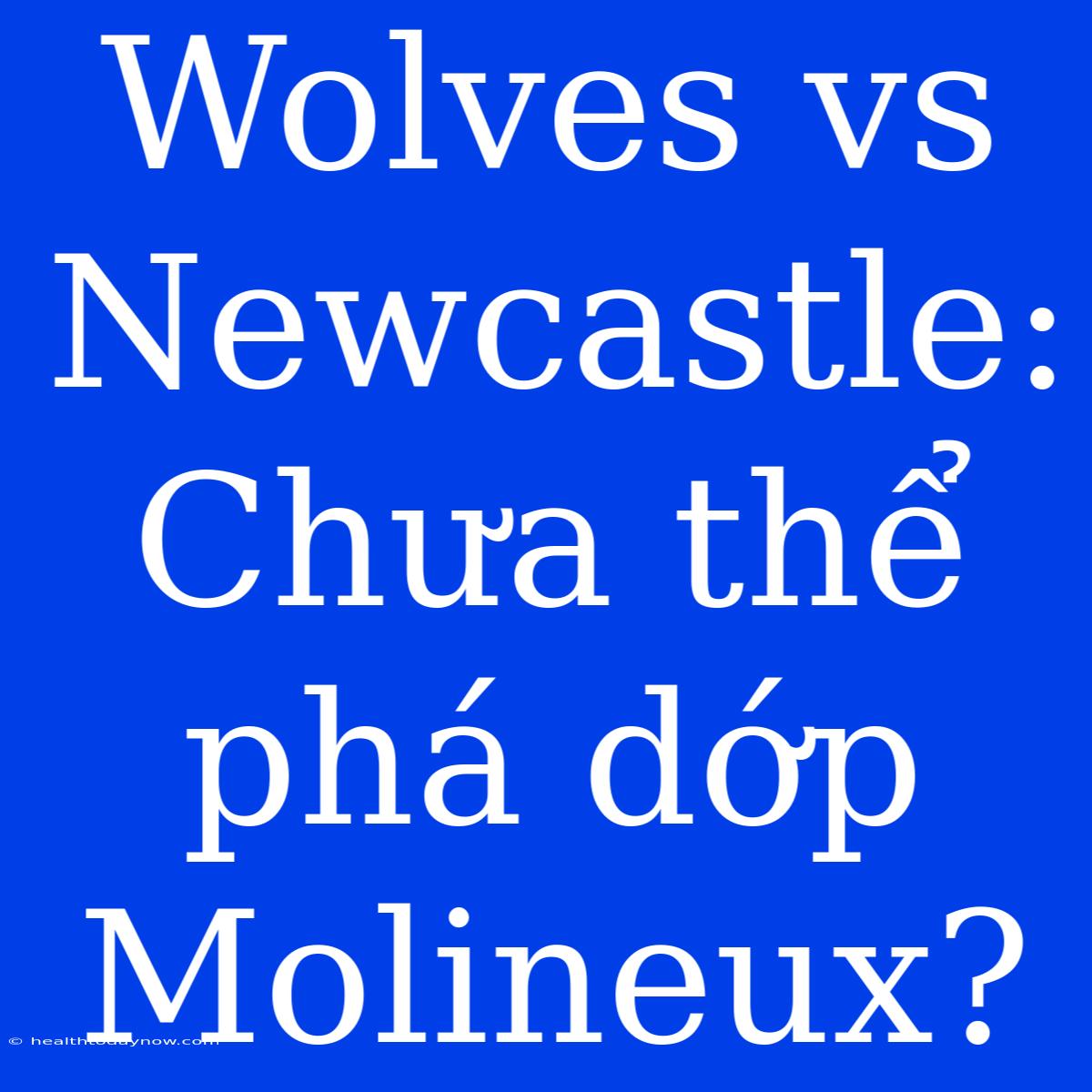 Wolves Vs Newcastle: Chưa Thể Phá Dớp Molineux?