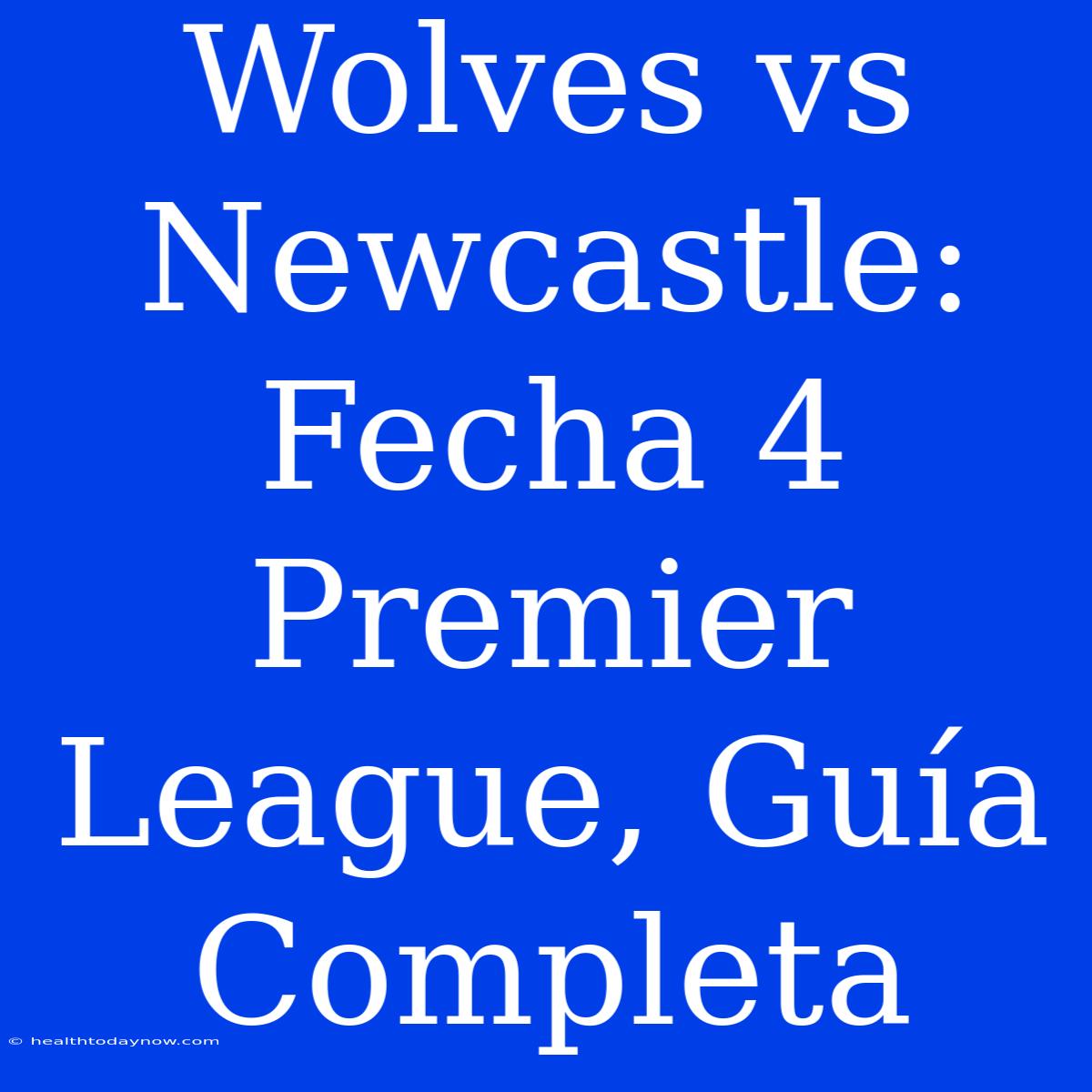 Wolves Vs Newcastle: Fecha 4 Premier League, Guía Completa