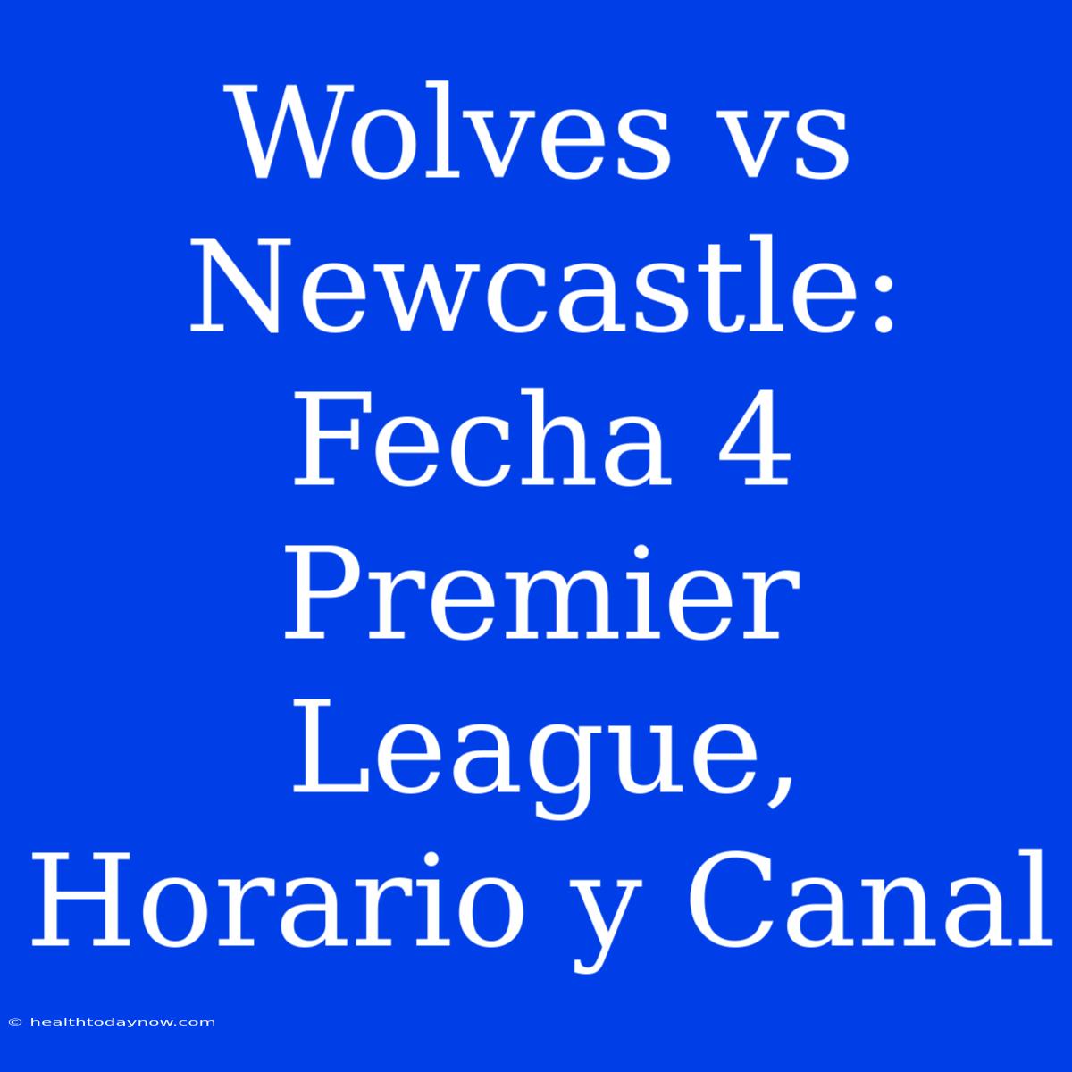 Wolves Vs Newcastle: Fecha 4 Premier League, Horario Y Canal