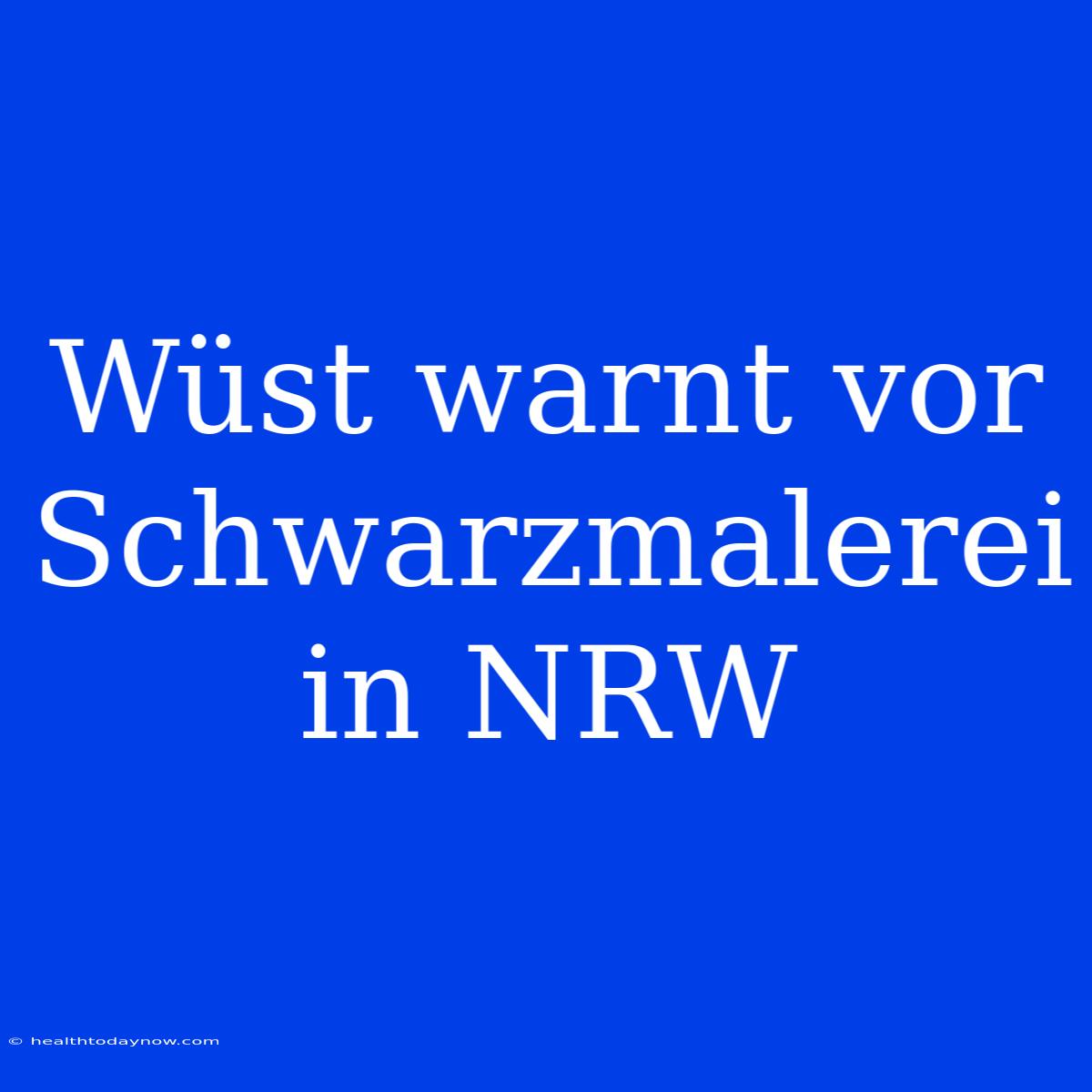 Wüst Warnt Vor Schwarzmalerei In NRW