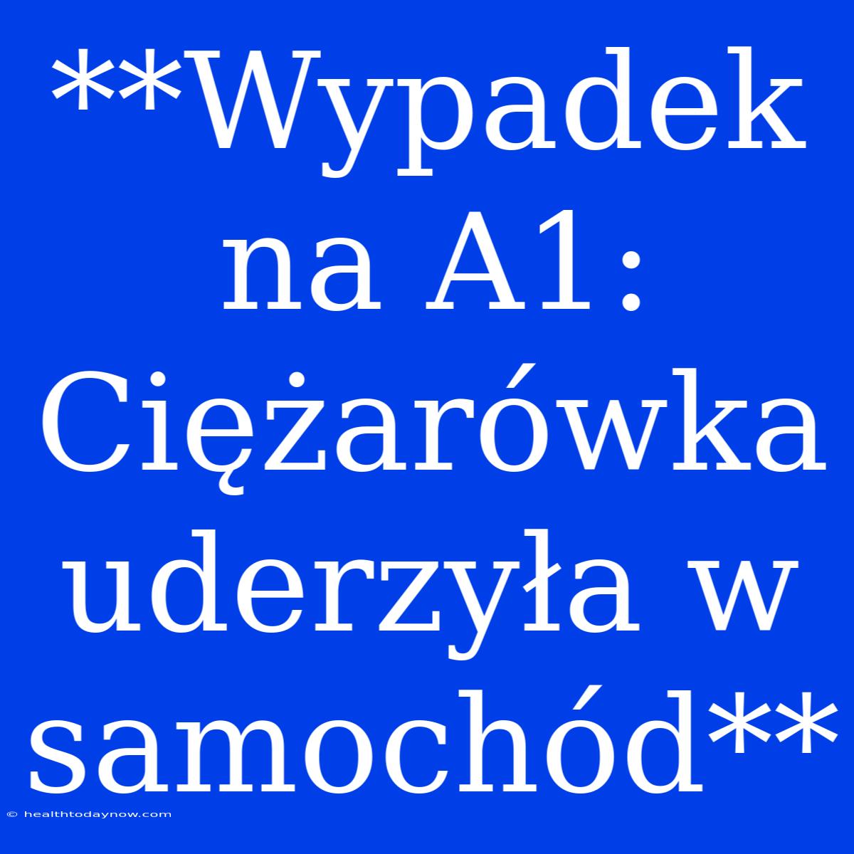 **Wypadek Na A1: Ciężarówka Uderzyła W Samochód**