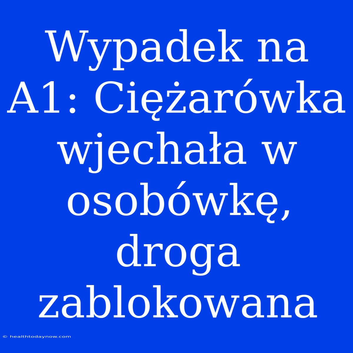 Wypadek Na A1: Ciężarówka Wjechała W Osobówkę, Droga Zablokowana