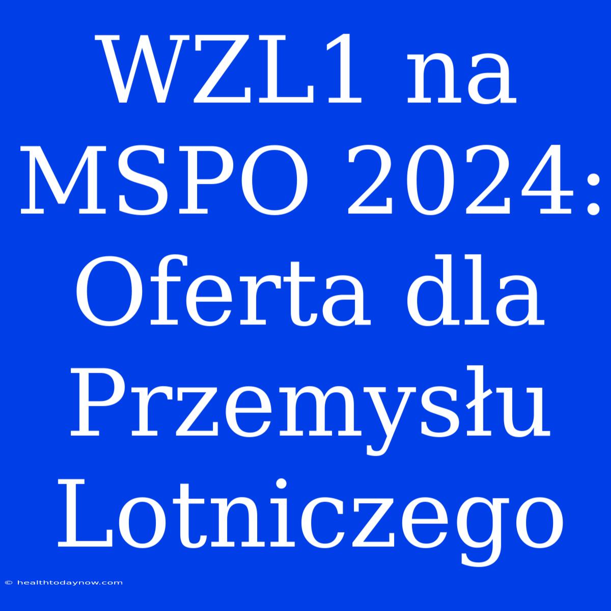 WZL1 Na MSPO 2024: Oferta Dla Przemysłu Lotniczego