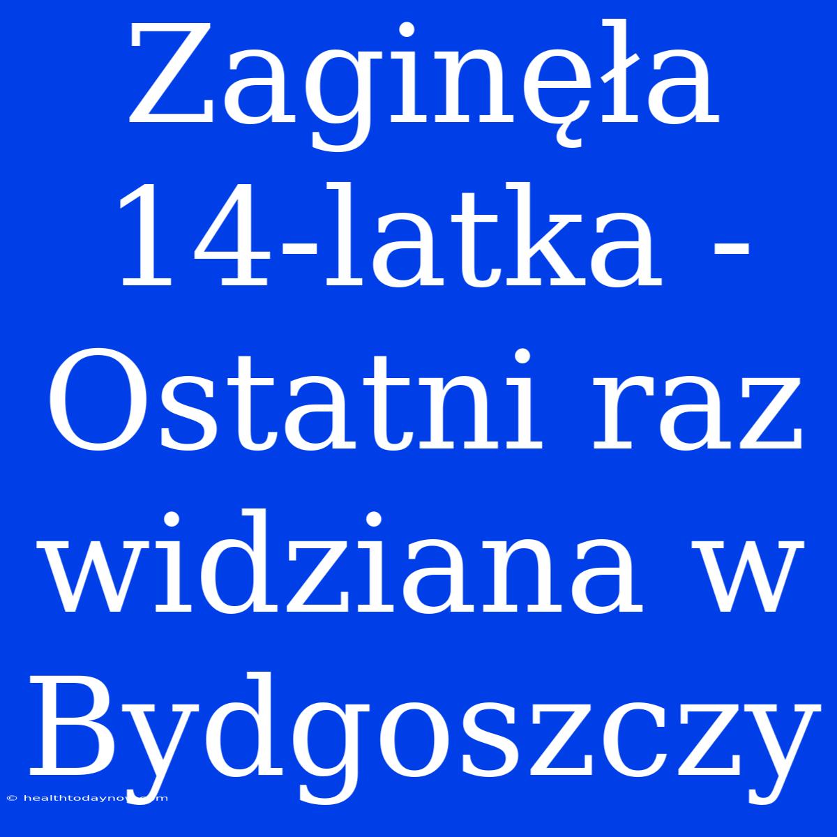 Zaginęła 14-latka - Ostatni Raz Widziana W Bydgoszczy