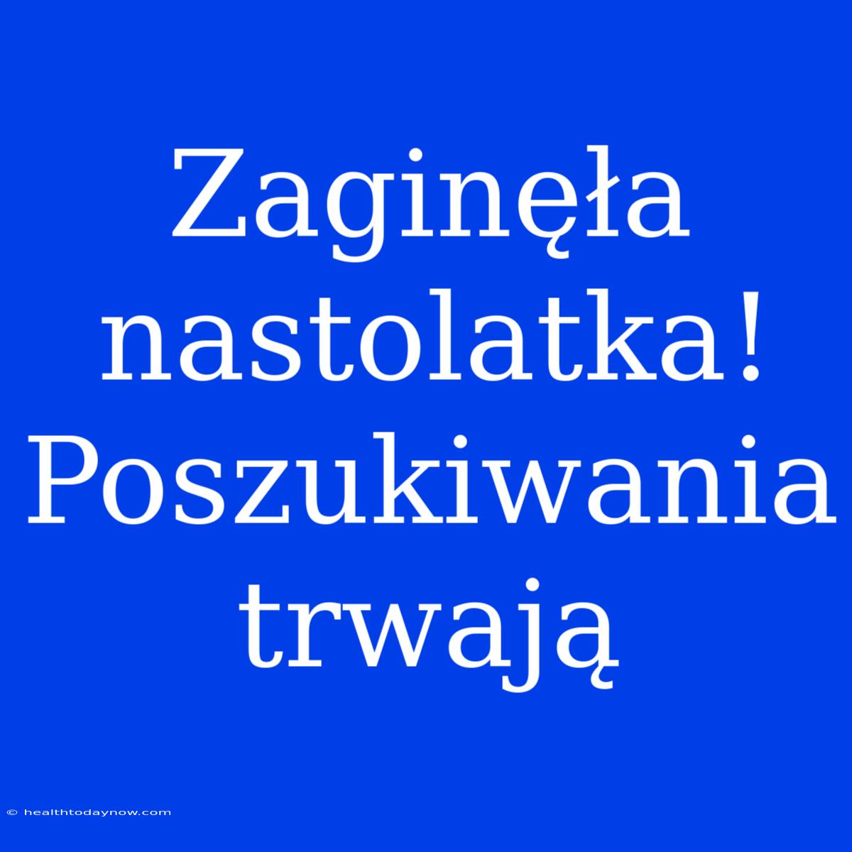 Zaginęła Nastolatka! Poszukiwania Trwają