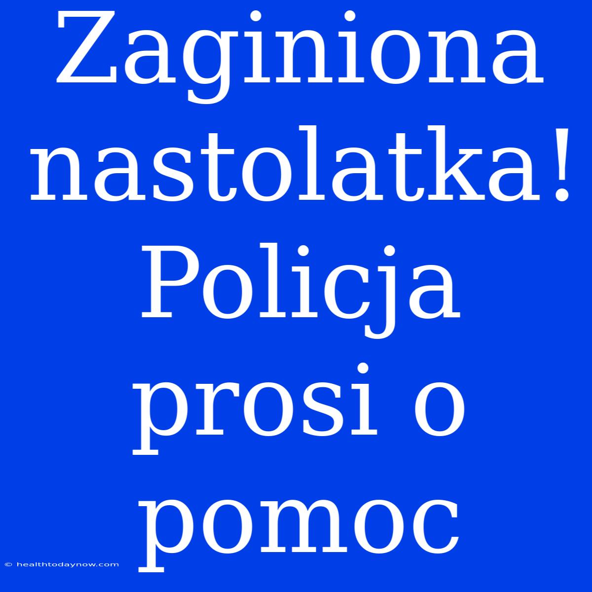 Zaginiona Nastolatka! Policja Prosi O Pomoc