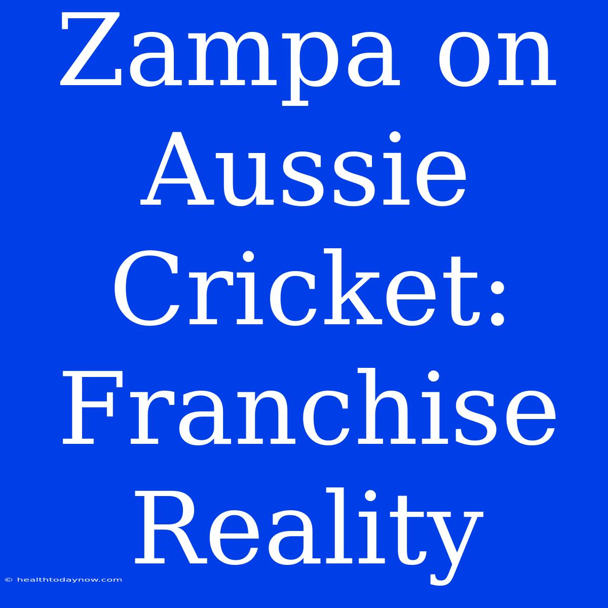 Zampa On Aussie Cricket: Franchise Reality