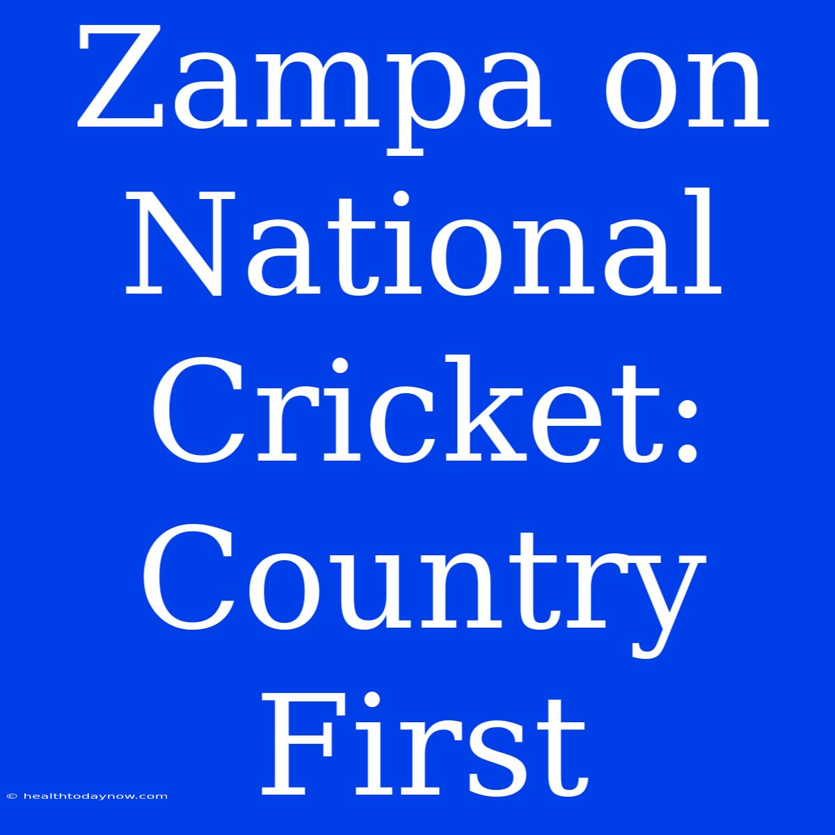 Zampa On National Cricket: Country First