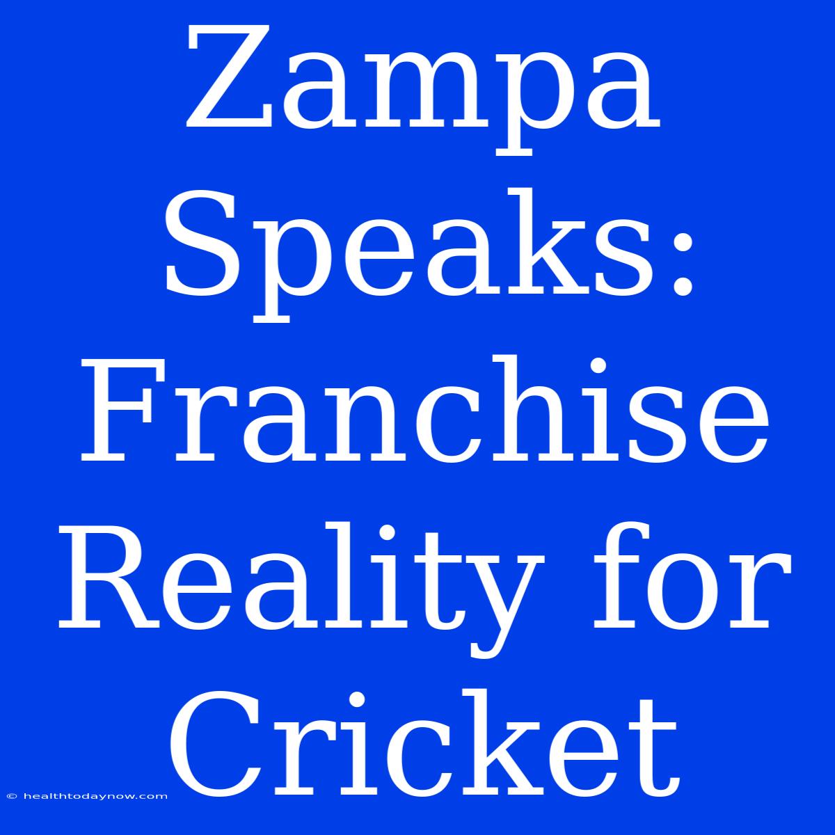 Zampa Speaks: Franchise Reality For Cricket