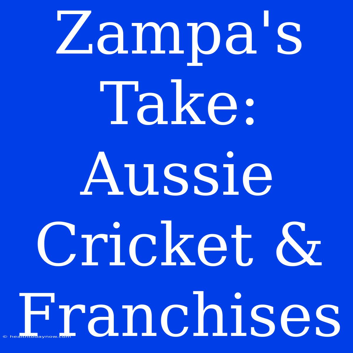 Zampa's Take: Aussie Cricket & Franchises