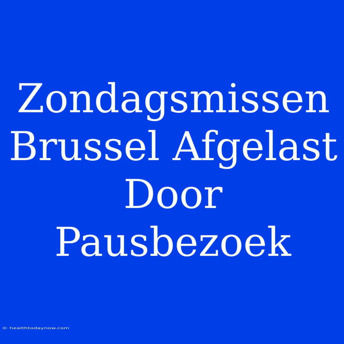 Zondagsmissen Brussel Afgelast Door Pausbezoek