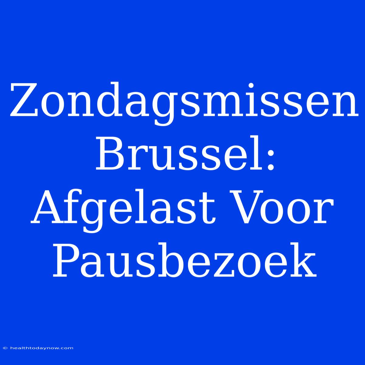 Zondagsmissen Brussel: Afgelast Voor Pausbezoek